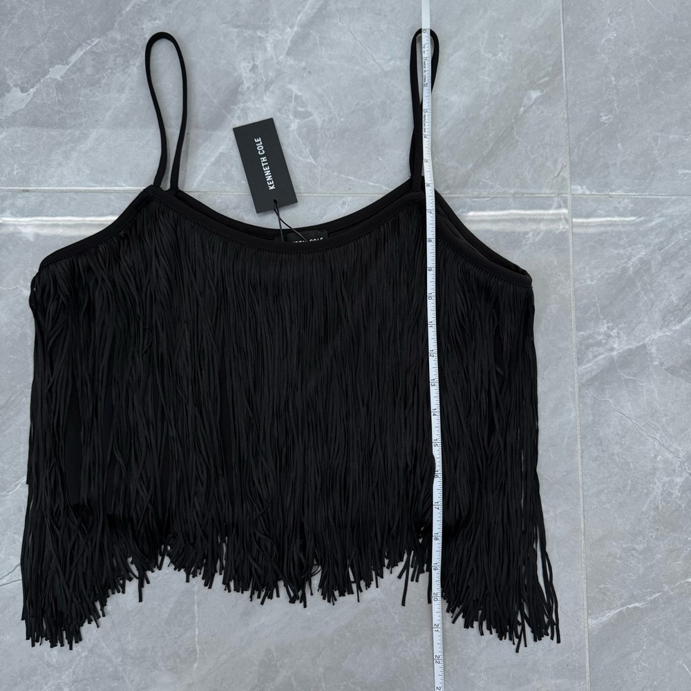 Women’s Kenneth Cole Fringe Tassel Cropped Tank Top Festival Party Size Large - Picture 14 of 14